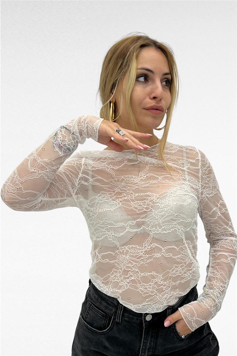 maglia velata in pizzo jess